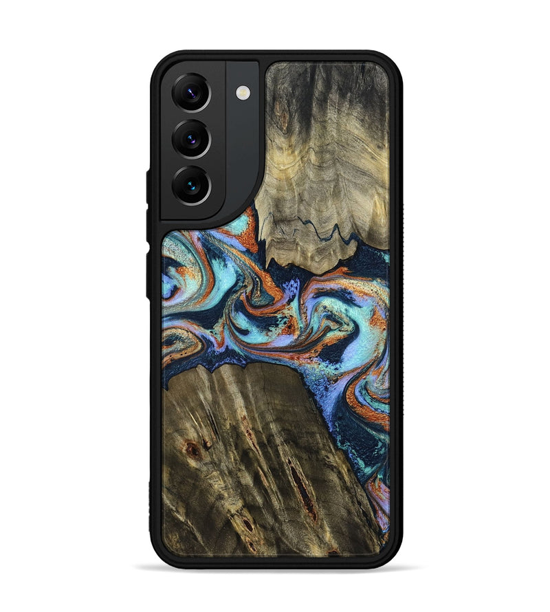 Galaxy S22 Plus Wood Phone Case - Johnny (Teal & Gold, 798682)