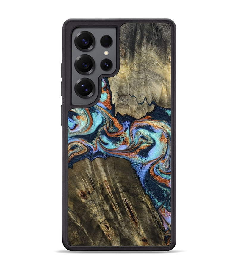 Galaxy S25 Ultra Wood Phone Case - Johnny (Teal & Gold, 798682)