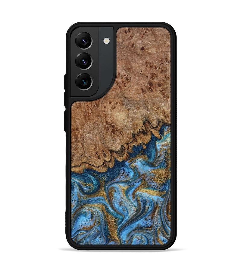 Galaxy S22 Plus Wood Phone Case - Lisbeth (Teal & Gold, 798684)