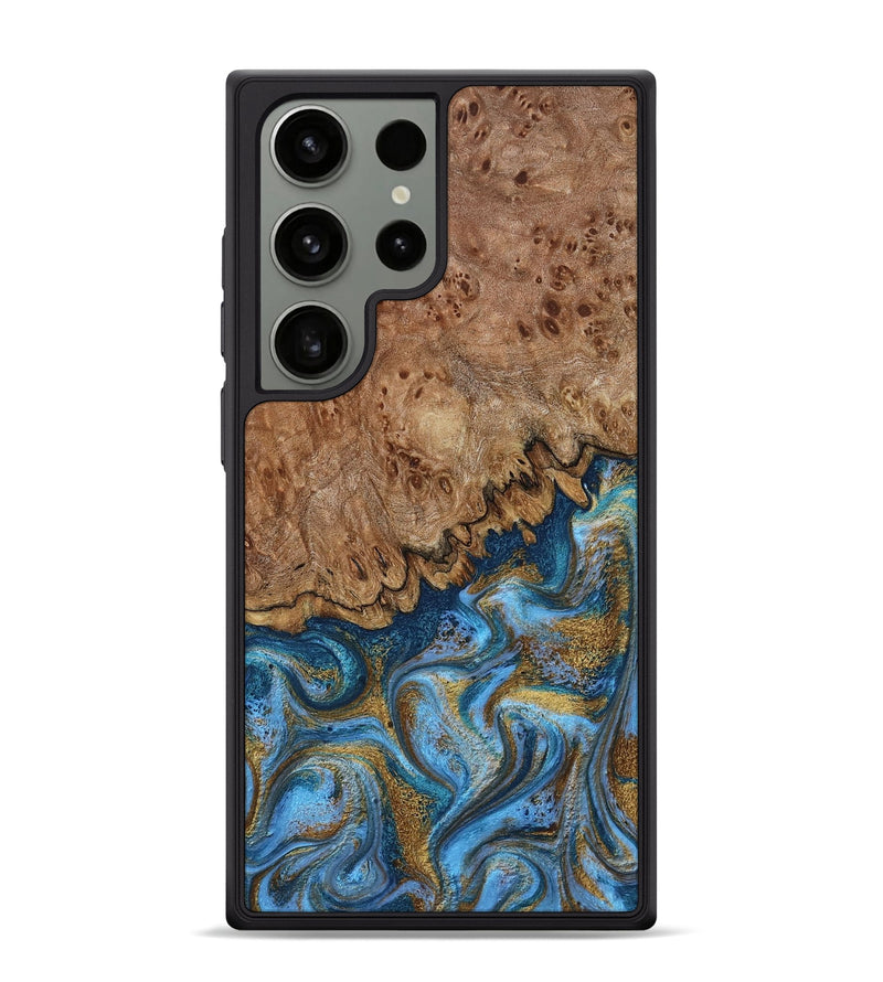 Galaxy S24 Ultra Wood Phone Case - Lisbeth (Teal & Gold, 798684)