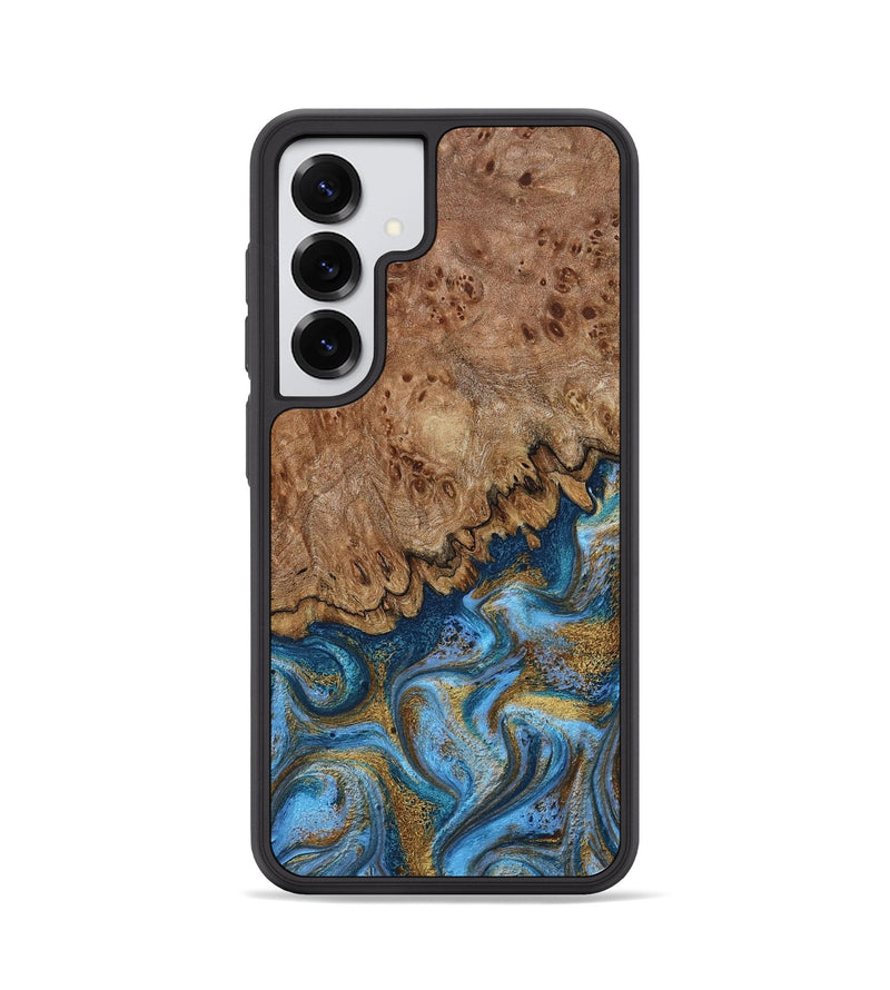 Galaxy S25 Wood Phone Case - Lisbeth (Teal & Gold, 798684)
