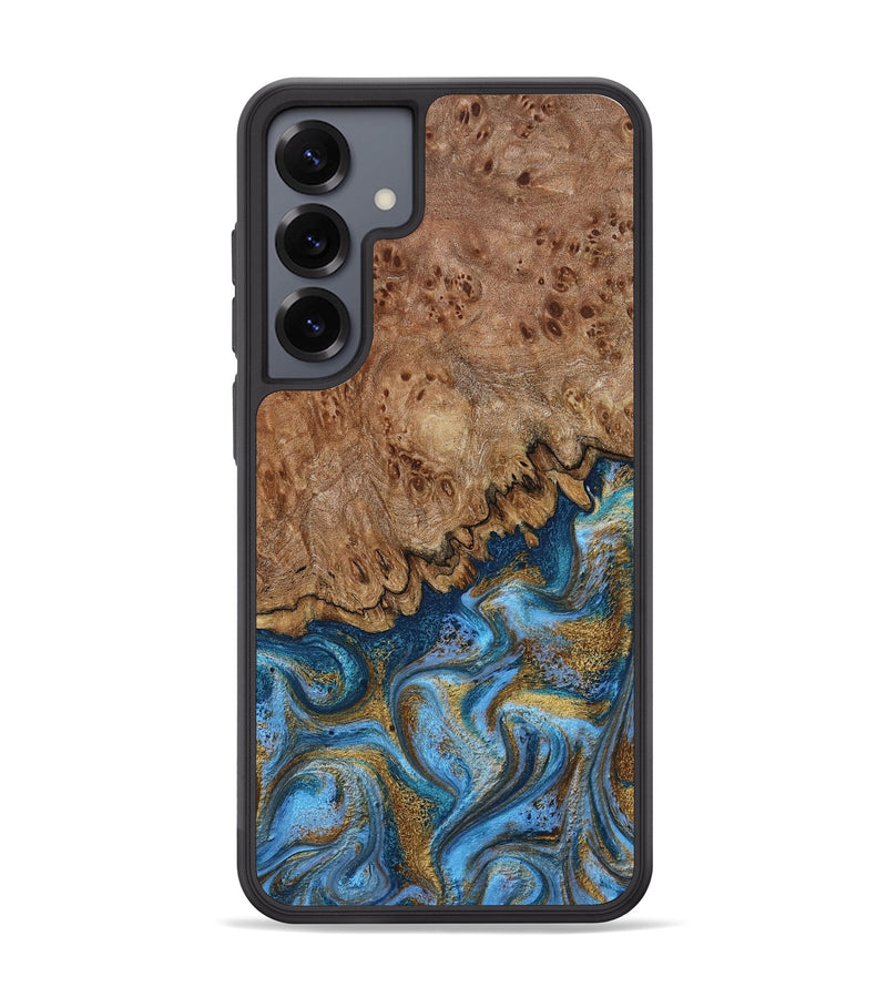 Galaxy S25 Plus Wood Phone Case - Lisbeth (Teal & Gold, 798684)