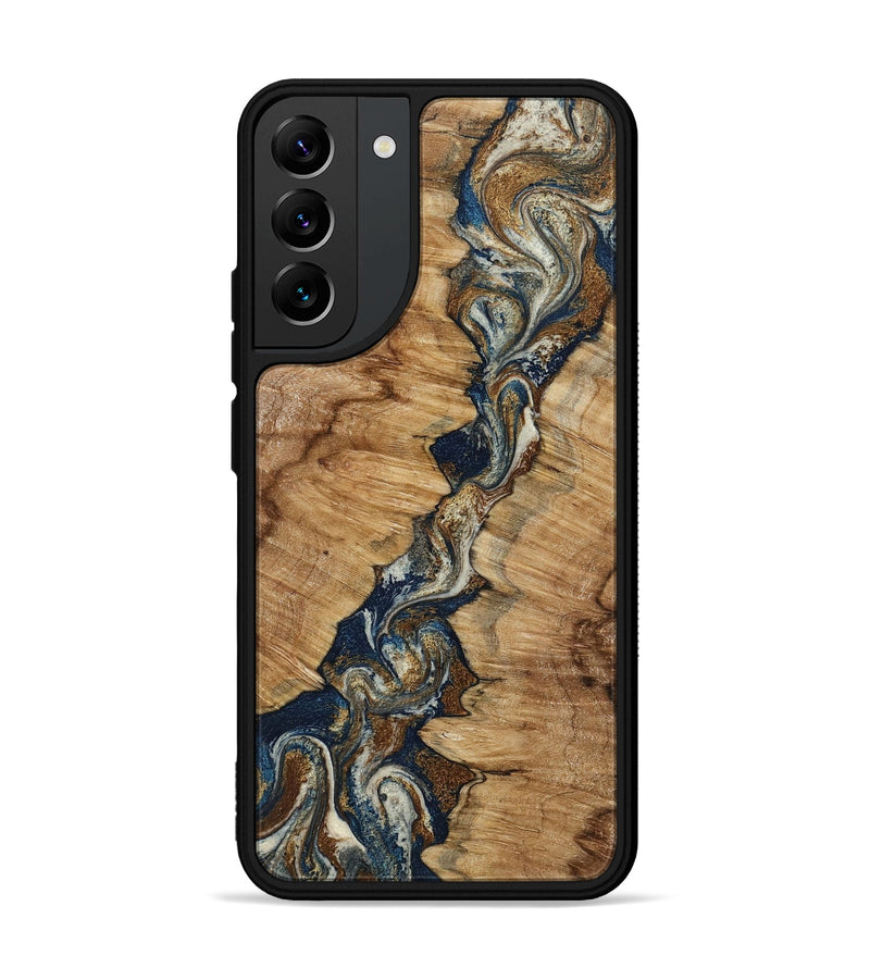 Galaxy S22 Plus Wood Phone Case - Alana (Teal & Gold, 798685)
