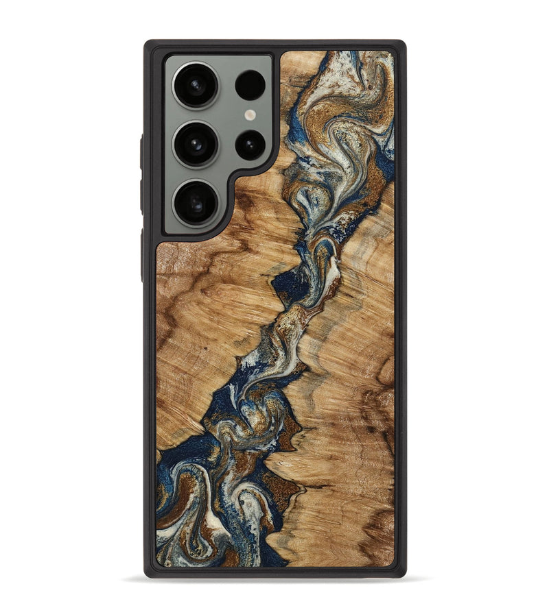 Galaxy S23 Ultra Wood Phone Case - Alana (Teal & Gold, 798685)