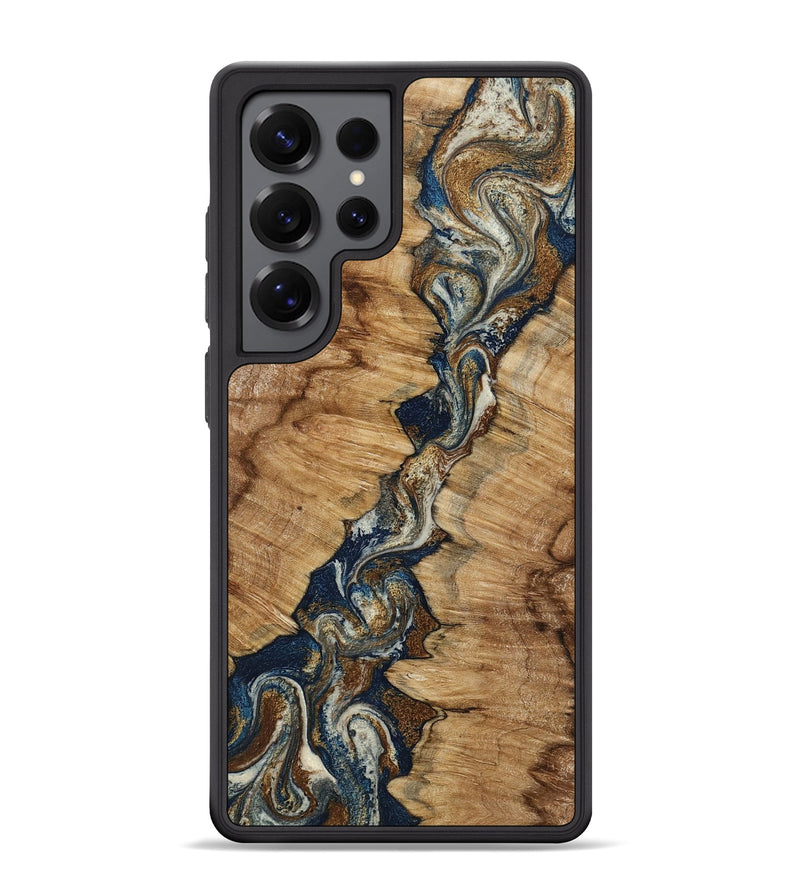 Galaxy S25 Ultra Wood Phone Case - Alana (Teal & Gold, 798685)