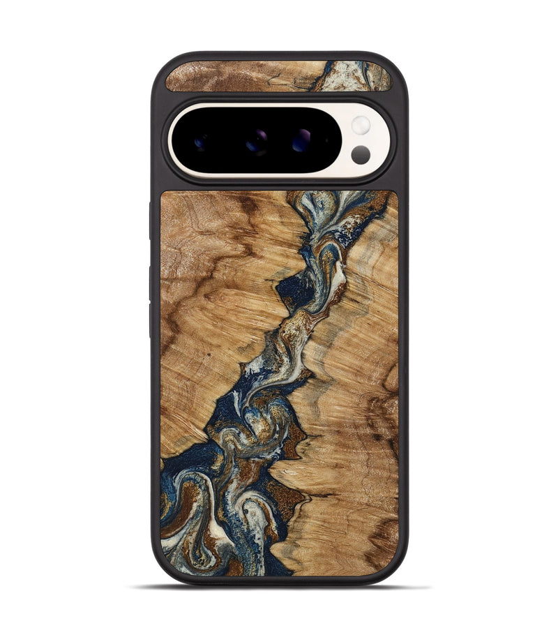 Pixel 9 Pro Wood Phone Case - Alana (Teal & Gold, 798685)