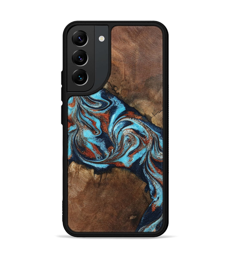 Galaxy S22 Plus Wood Phone Case - Arminta (Teal & Gold, 798686)