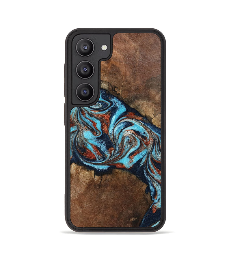 Galaxy S23 Wood Phone Case - Arminta (Teal & Gold, 798686)