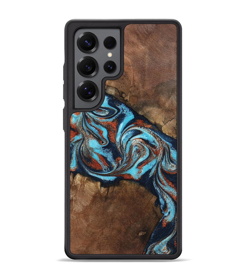 Galaxy S25 Ultra Wood Phone Case - Arminta (Teal & Gold, 798686)