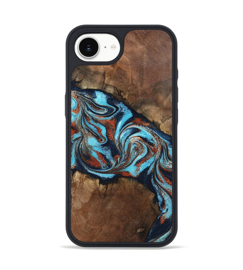 iPhone 16e Wood Phone Case - Arminta (Teal & Gold, 798686)