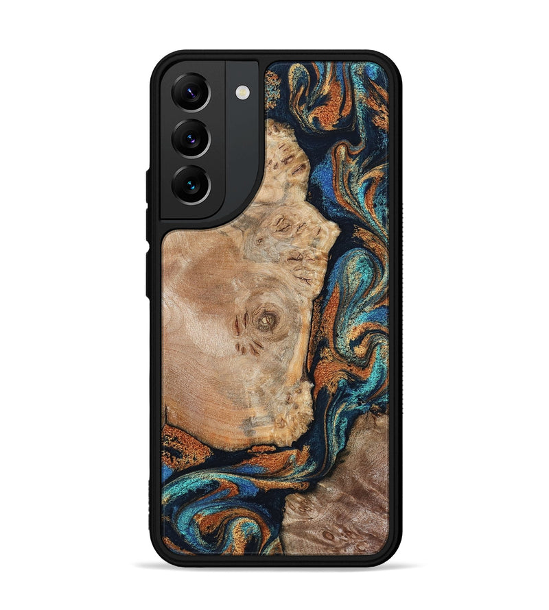 Galaxy S22 Plus Wood Phone Case - Ofelia (Teal & Gold, 798687)