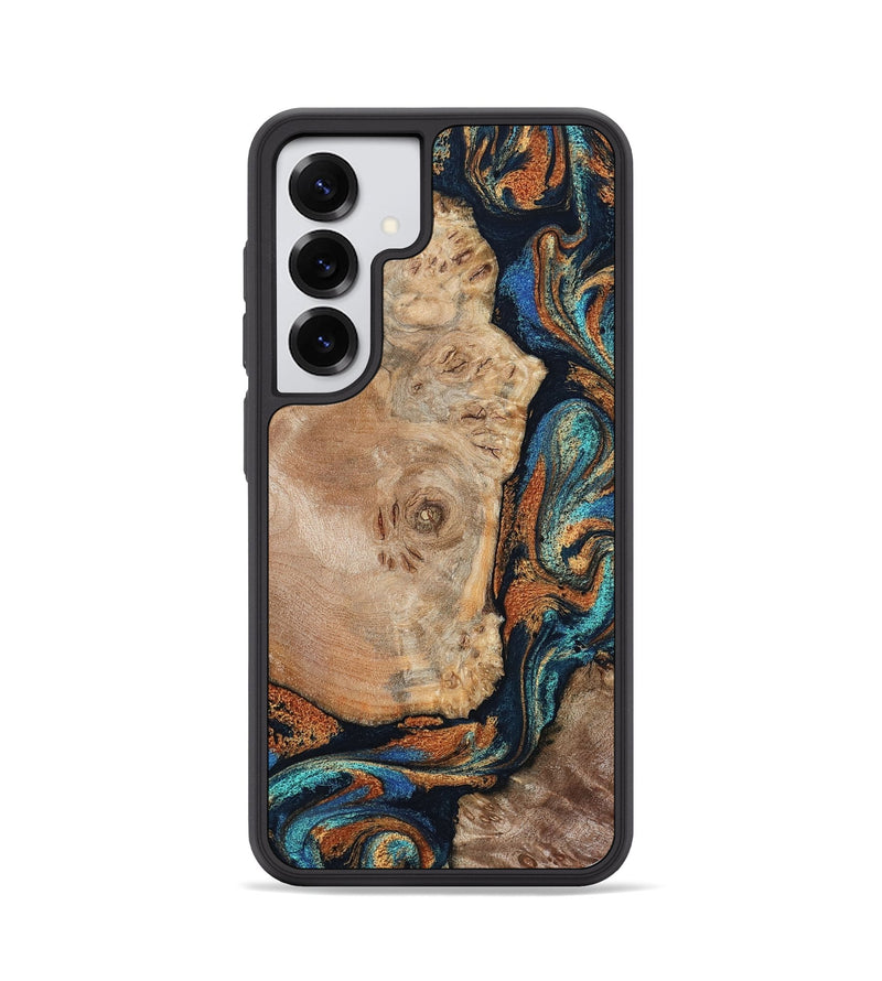 Galaxy S25 Wood Phone Case - Ofelia (Teal & Gold, 798687)