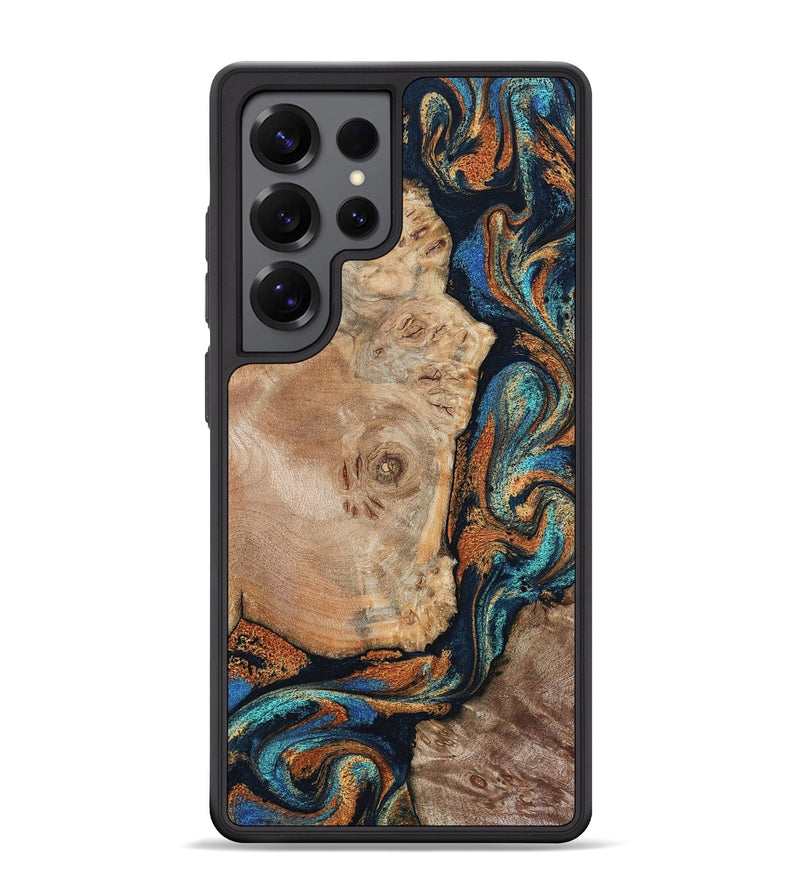 Galaxy S25 Ultra Wood Phone Case - Ofelia (Teal & Gold, 798687)