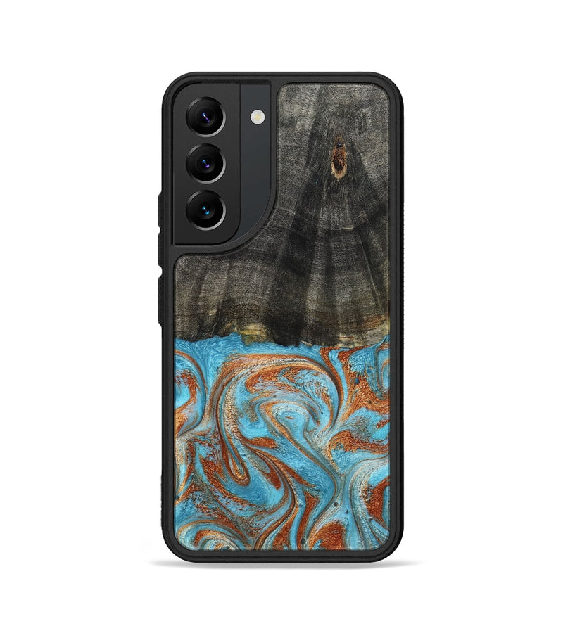 Galaxy S22 Wood Phone Case - Elmore (Teal & Gold, 798688)