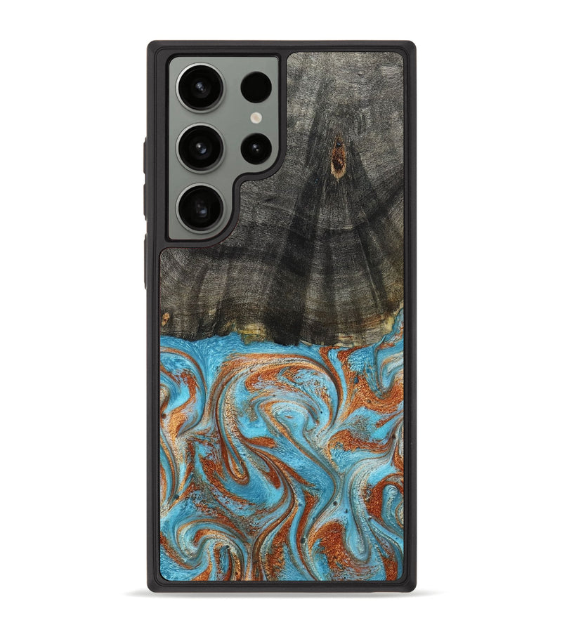 Galaxy S23 Ultra Wood Phone Case - Elmore (Teal & Gold, 798688)