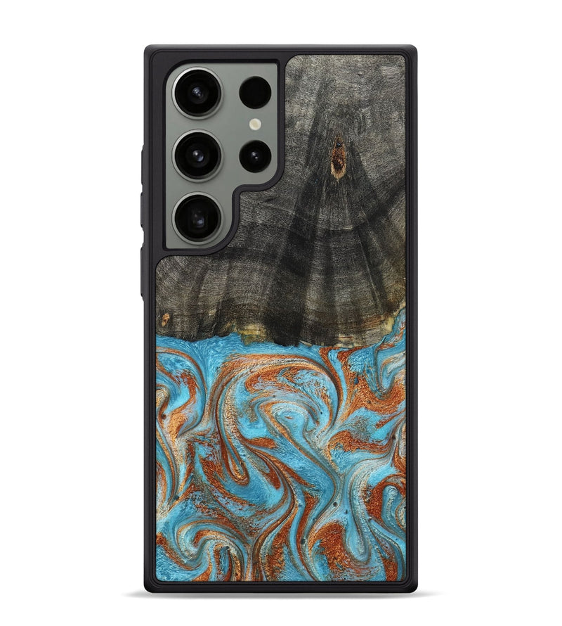 Galaxy S24 Ultra Wood Phone Case - Elmore (Teal & Gold, 798688)
