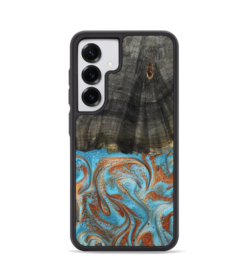 Galaxy S25 Wood Phone Case - Elmore (Teal & Gold, 798688)