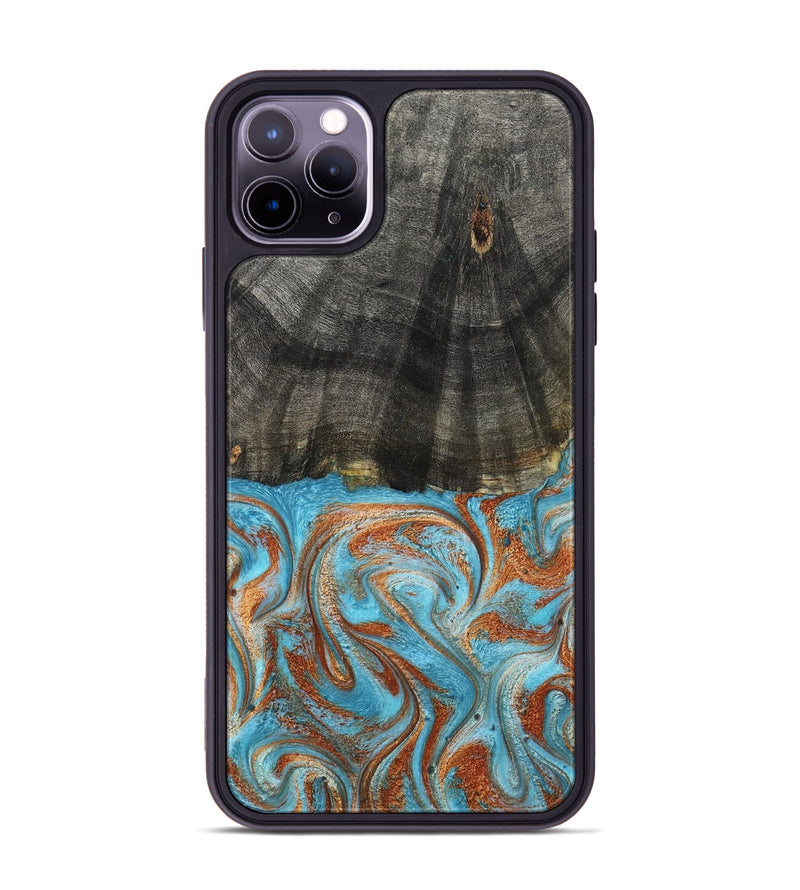 iPhone 11 Pro Max Wood Phone Case - Elmore (Teal & Gold, 798688)