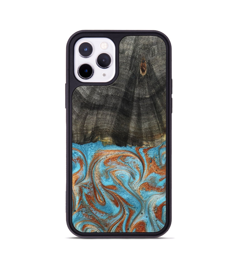iPhone 11 Pro Wood Phone Case - Elmore (Teal & Gold, 798688)