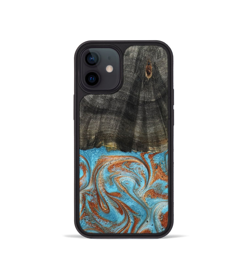iPhone 12 mini Wood Phone Case - Elmore (Teal & Gold, 798688)