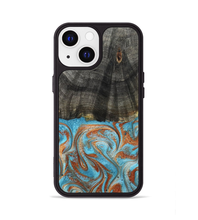 iPhone 13 Wood Phone Case - Elmore (Teal & Gold, 798688)