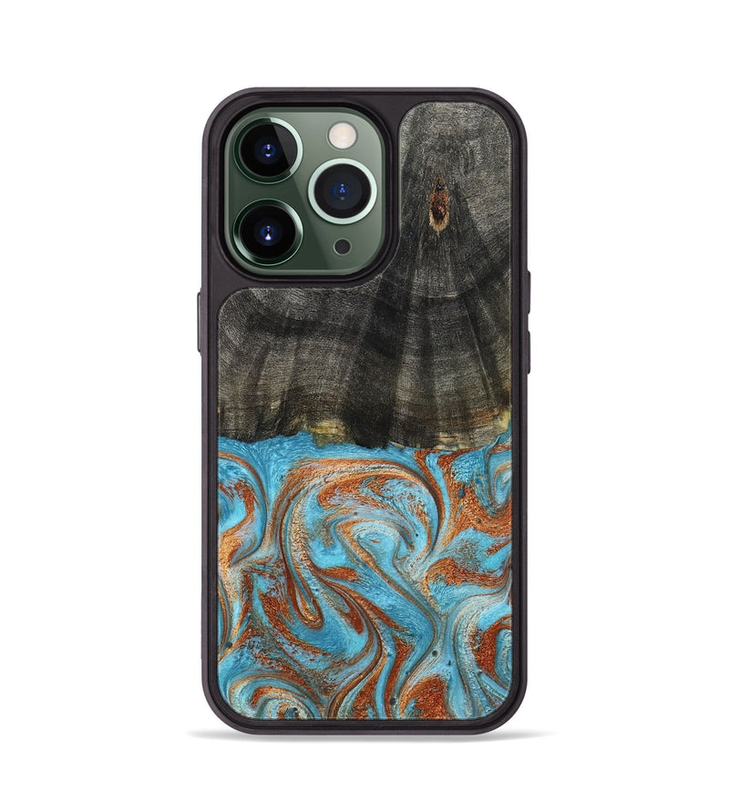 iPhone 13 Pro Wood Phone Case - Elmore (Teal & Gold, 798688)