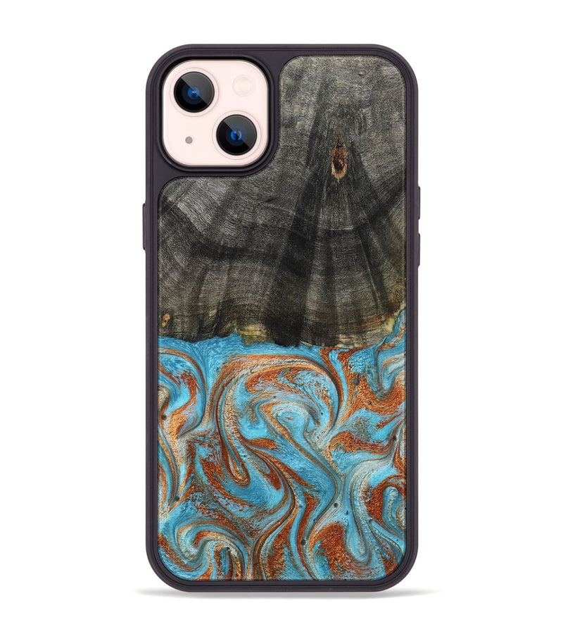 iPhone 14 Plus Wood Phone Case - Elmore (Teal & Gold, 798688)