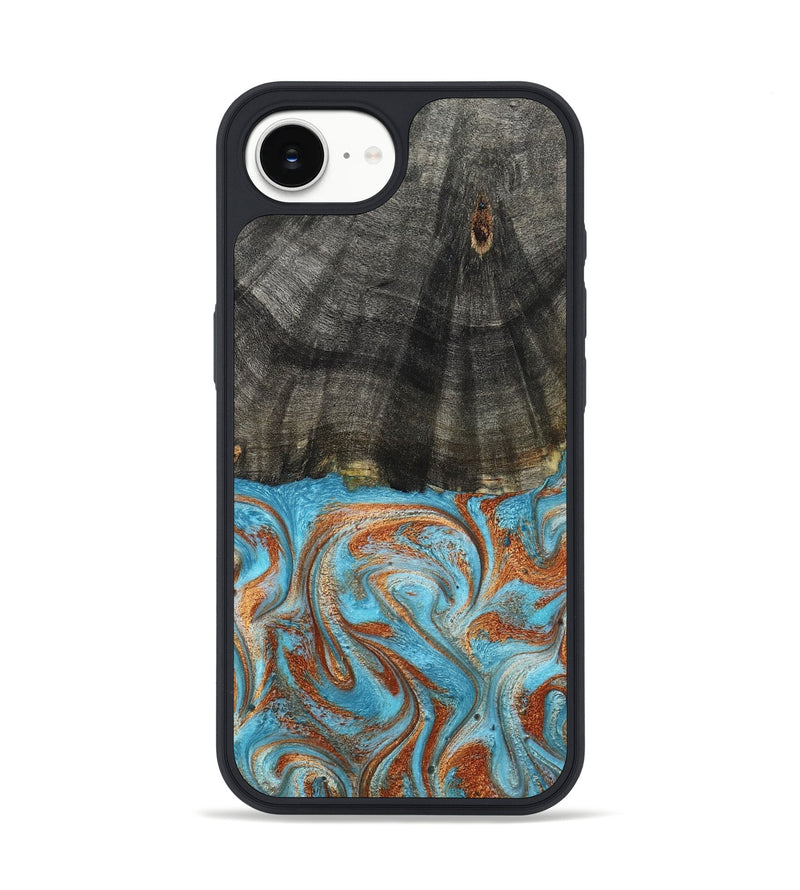 iPhone 16e Wood Phone Case - Elmore (Teal & Gold, 798688)