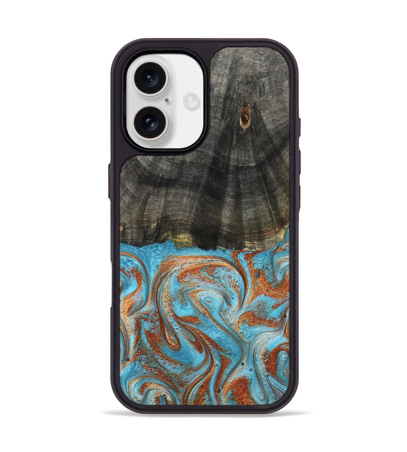 iPhone 17 Wood Phone Case - Elmore (Teal & Gold, 798688)