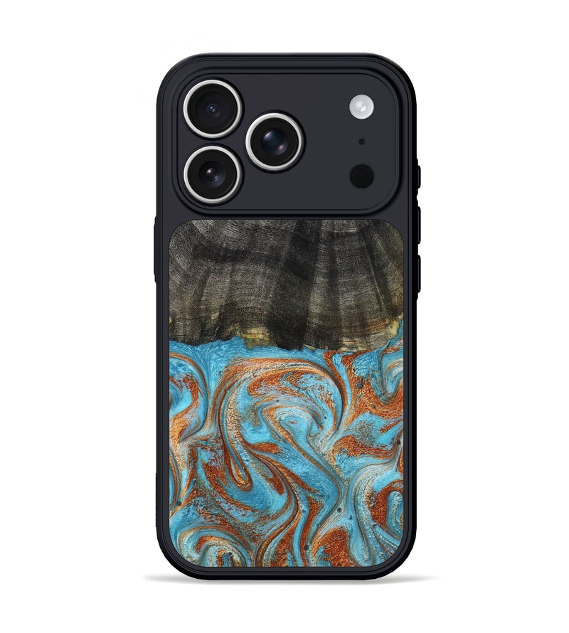 iPhone 17 Pro Wood Phone Case - Elmore (Teal & Gold, 798688)