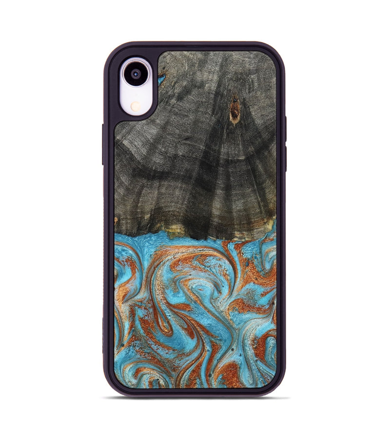iPhone Xr Wood Phone Case - Elmore (Teal & Gold, 798688)
