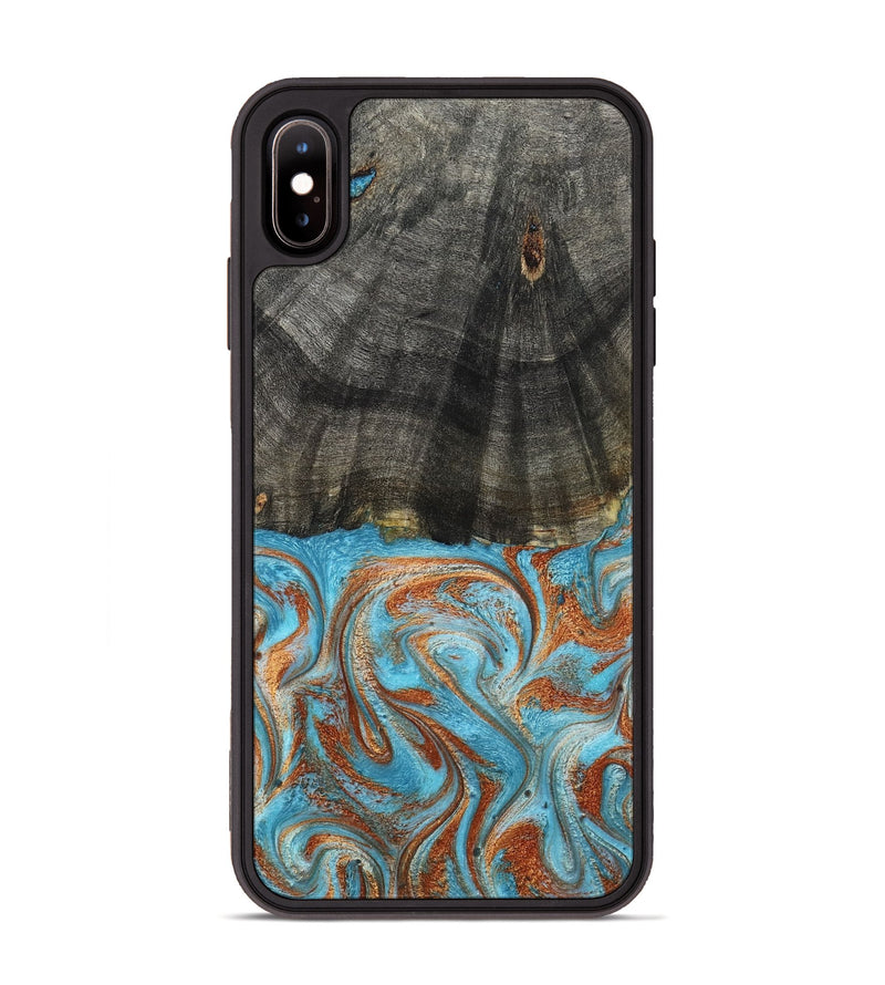 iPhone Xs Max Wood Phone Case - Elmore (Teal & Gold, 798688)