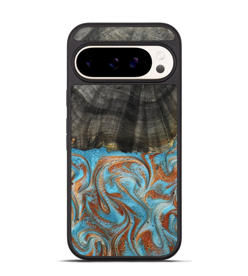 Pixel 9 Pro Wood Phone Case - Elmore (Teal & Gold, 798688)