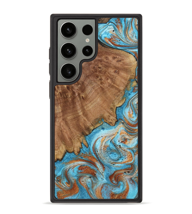 Galaxy S23 Ultra Wood Phone Case - Katelyn (Teal & Gold, 798691)