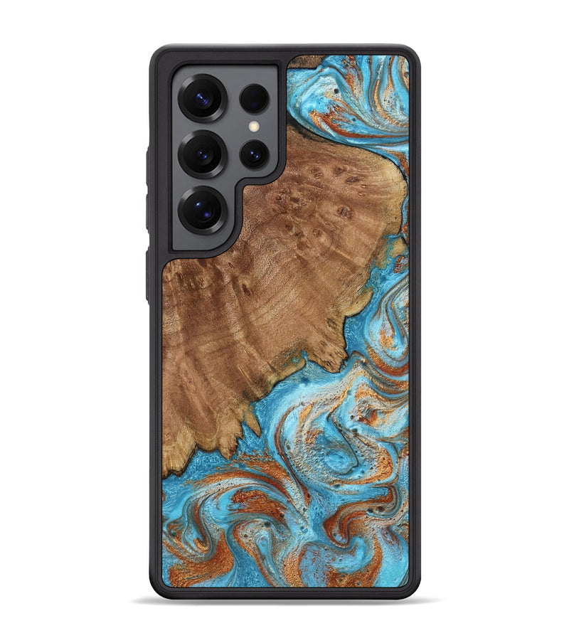 Galaxy S25 Ultra Wood Phone Case - Katelyn (Teal & Gold, 798691)