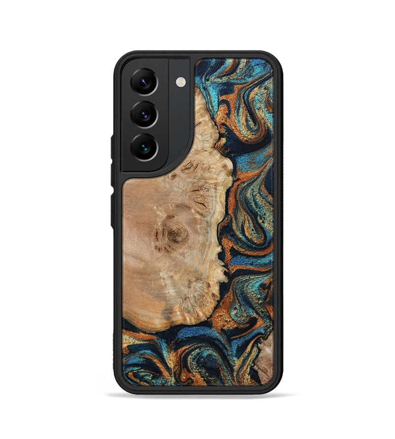Galaxy S22 Wood Phone Case - Tobias (Teal & Gold, 798692)