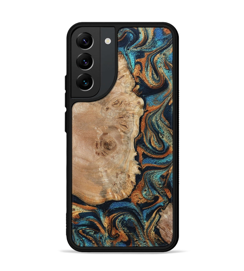 Galaxy S22 Plus Wood Phone Case - Tobias (Teal & Gold, 798692)