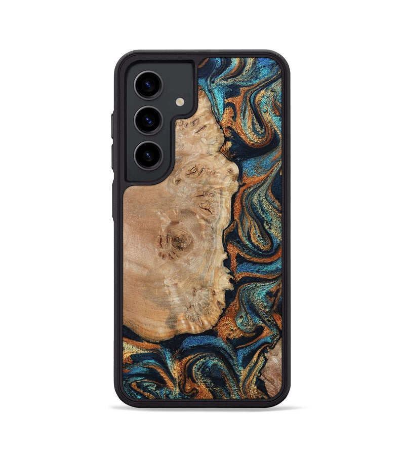 Galaxy S24 Wood Phone Case - Tobias (Teal & Gold, 798692)