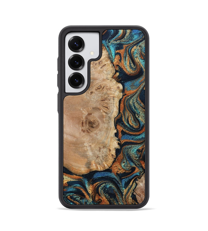 Galaxy S25 Wood Phone Case - Tobias (Teal & Gold, 798692)