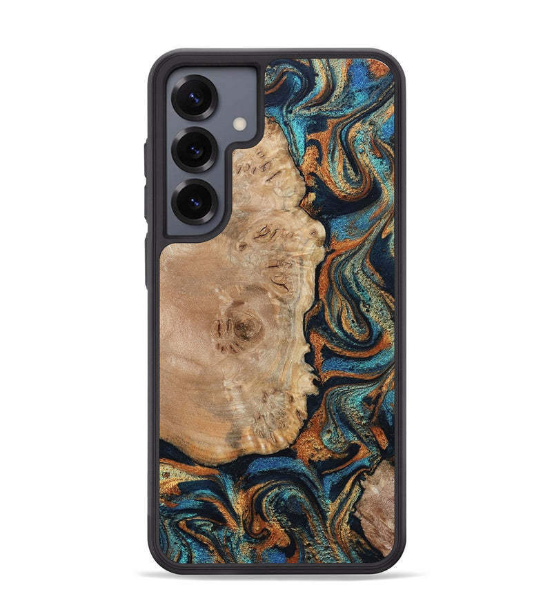 Galaxy S25 Plus Wood Phone Case - Tobias (Teal & Gold, 798692)