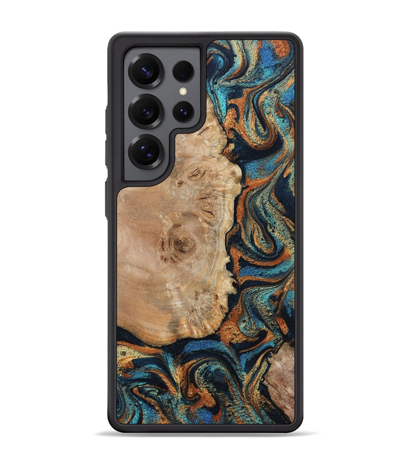 Galaxy S25 Ultra Wood Phone Case - Tobias (Teal & Gold, 798692)