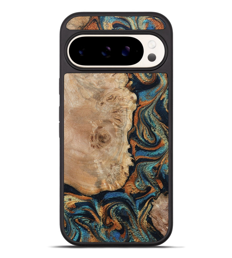 Pixel 9 Pro XL Wood Phone Case - Tobias (Teal & Gold, 798692)