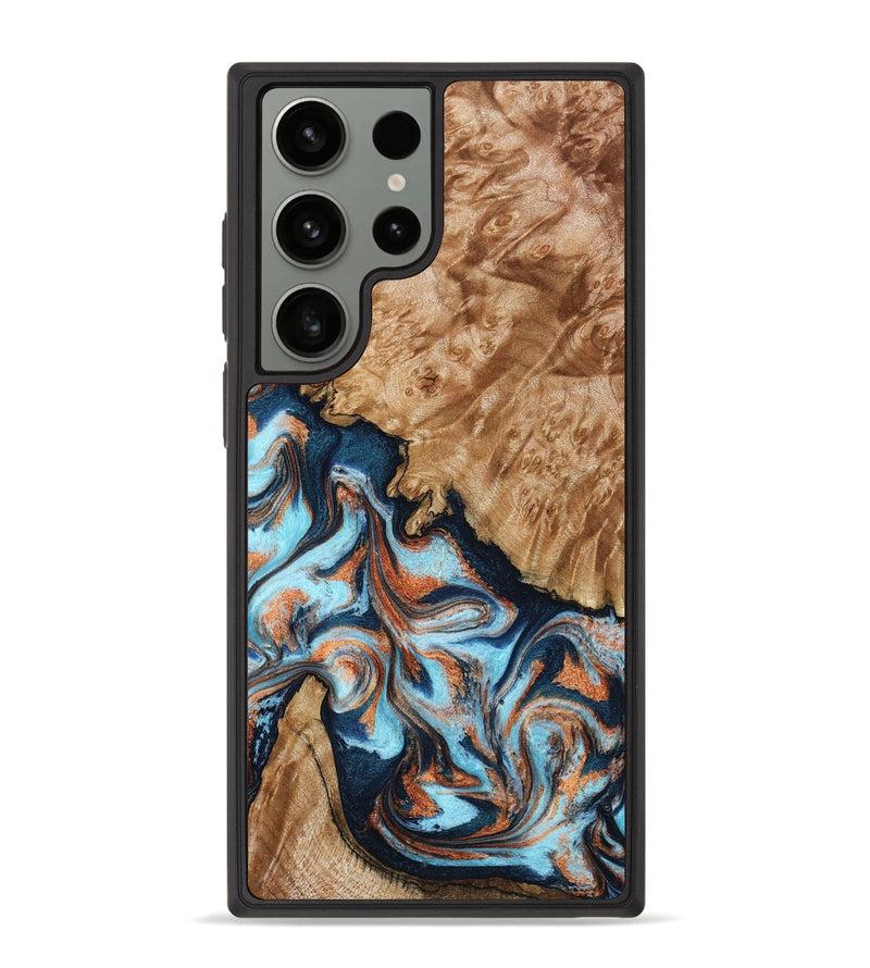 Galaxy S23 Ultra Wood Phone Case - Alonzo (Teal & Gold, 798693)