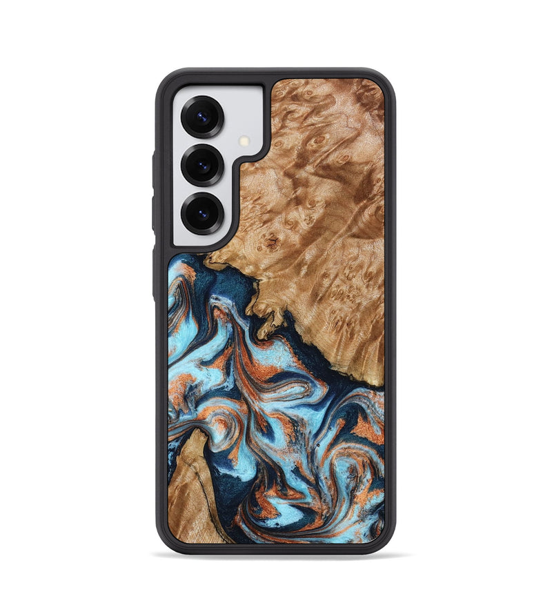 Galaxy S25 Wood Phone Case - Alonzo (Teal & Gold, 798693)