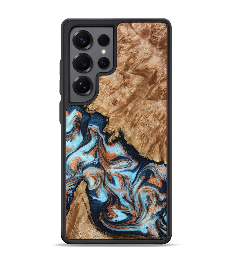 Galaxy S25 Ultra Wood Phone Case - Alonzo (Teal & Gold, 798693)