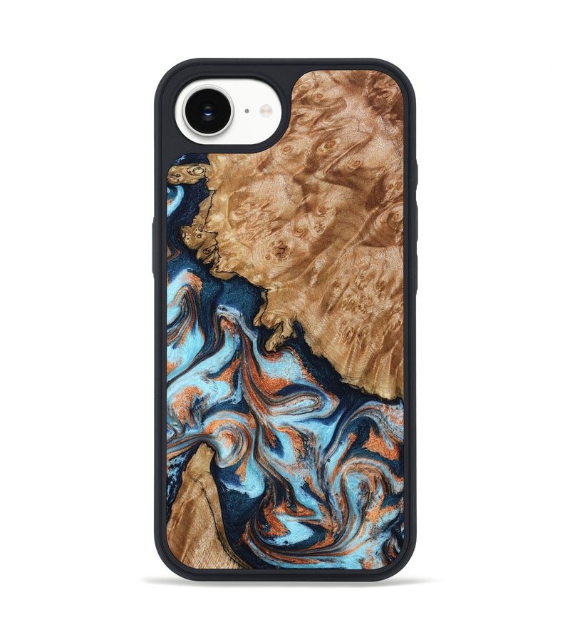 iPhone 16e Wood Phone Case - Alonzo (Teal & Gold, 798693)