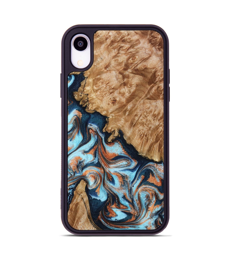 iPhone Xr Wood Phone Case - Alonzo (Teal & Gold, 798693)