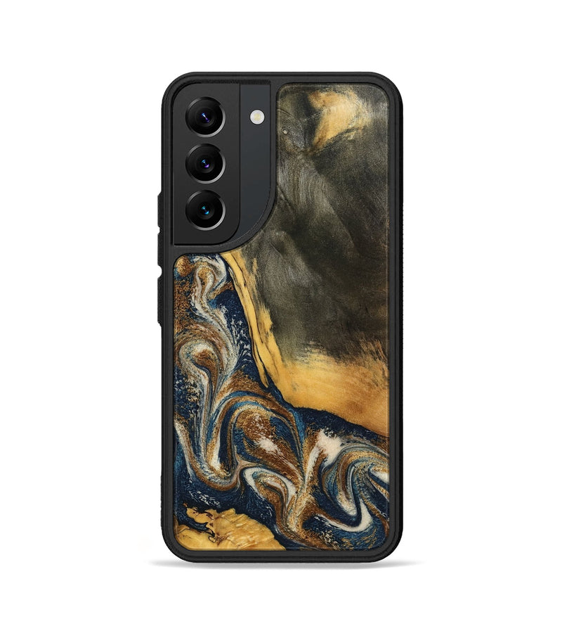 Galaxy S22 Wood Phone Case - Brylee (Teal & Gold, 798694)