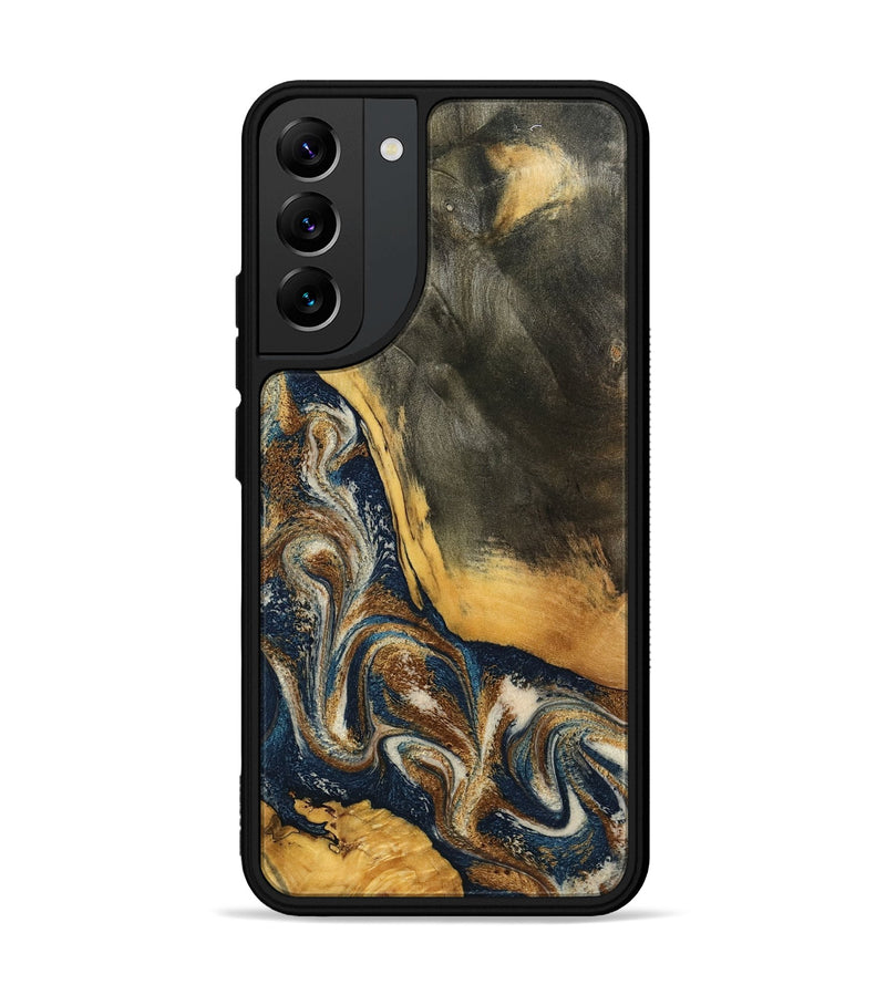 Galaxy S22 Plus Wood Phone Case - Brylee (Teal & Gold, 798694)