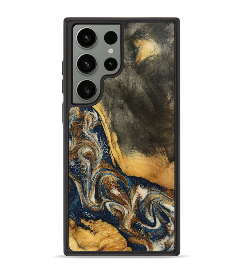 Galaxy S23 Ultra Wood Phone Case - Brylee (Teal & Gold, 798694)